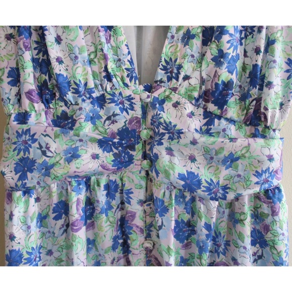 Zara NWT Floral Open Front Maxi Padded Shoulder Sleeveless Dress Medium - Picture 5 of 15